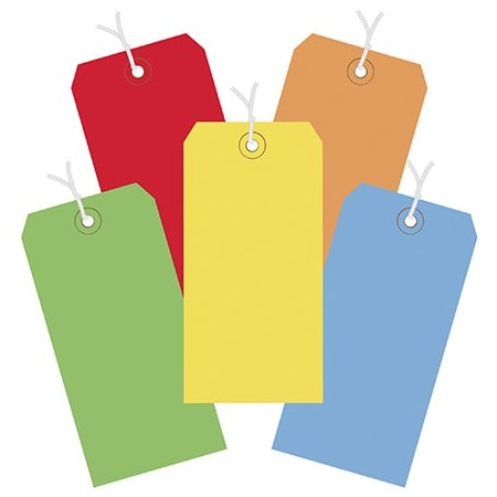 Bsc Preferred 6 1/4 x 3 1/8'' Assorted Color 13 Pt. Shipping Tags - Pre-Strung, 1000PK BUY00015809